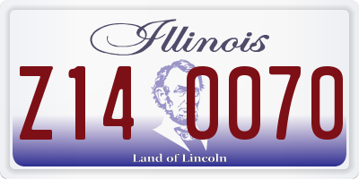 IL license plate Z140070