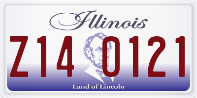 IL license plate Z140121