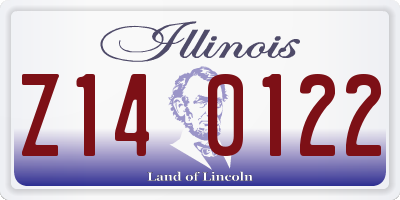 IL license plate Z140122