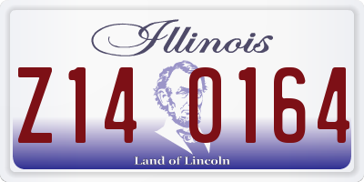 IL license plate Z140164