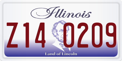 IL license plate Z140209