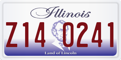 IL license plate Z140241