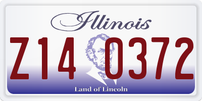 IL license plate Z140372