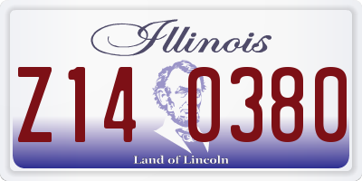 IL license plate Z140380