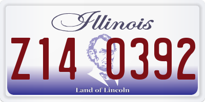 IL license plate Z140392