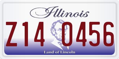 IL license plate Z140456