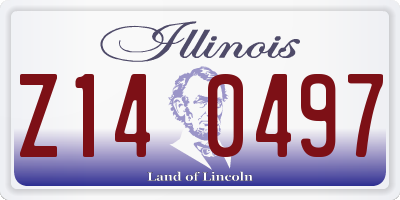 IL license plate Z140497