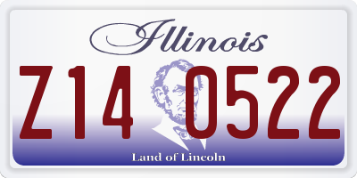 IL license plate Z140522