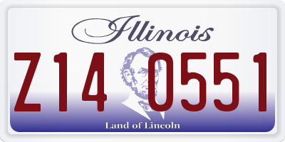 IL license plate Z140551
