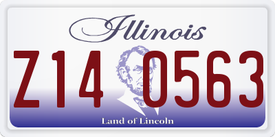 IL license plate Z140563