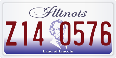 IL license plate Z140576