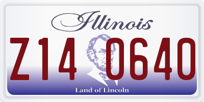 IL license plate Z140640