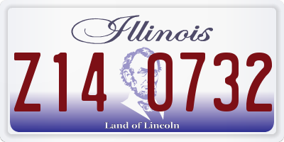 IL license plate Z140732