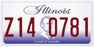 IL license plate Z140781