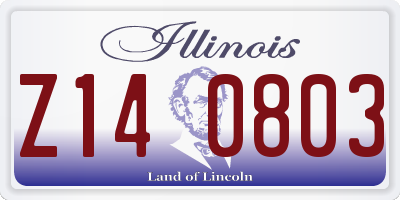 IL license plate Z140803