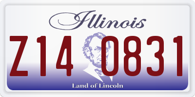 IL license plate Z140831