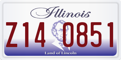 IL license plate Z140851