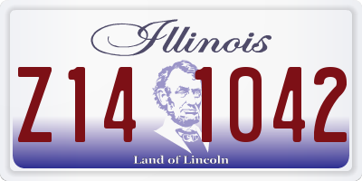 IL license plate Z141042