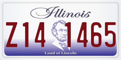 IL license plate Z141465