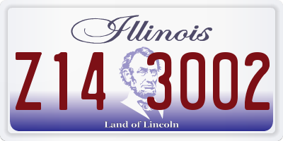 IL license plate Z143002
