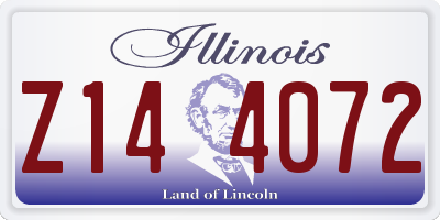 IL license plate Z144072