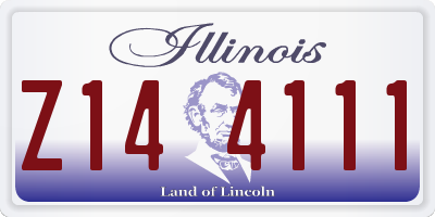 IL license plate Z144111