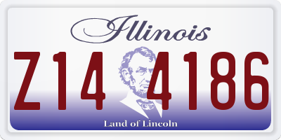IL license plate Z144186