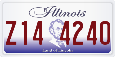 IL license plate Z144240