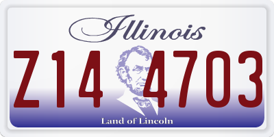 IL license plate Z144703
