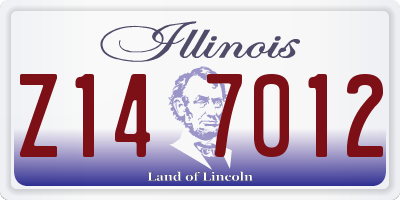IL license plate Z147012