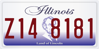 IL license plate Z148181