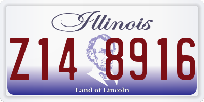 IL license plate Z148916