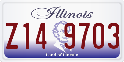 IL license plate Z149703
