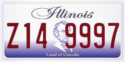 IL license plate Z149997