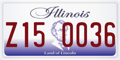 IL license plate Z150036