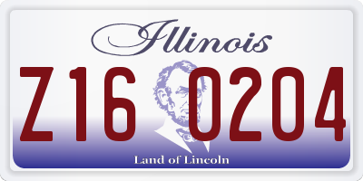 IL license plate Z160204