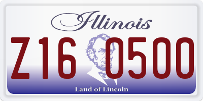 IL license plate Z160500