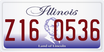 IL license plate Z160536