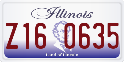 IL license plate Z160635