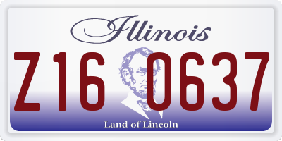 IL license plate Z160637