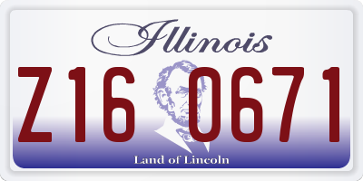 IL license plate Z160671