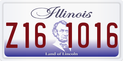 IL license plate Z161016