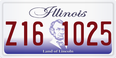 IL license plate Z161025
