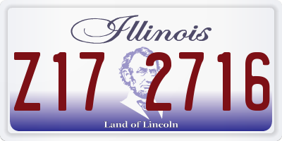 IL license plate Z172716