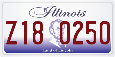 IL license plate Z180250