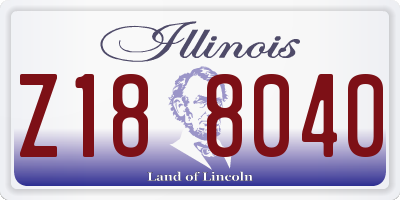 IL license plate Z188040