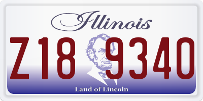 IL license plate Z189340