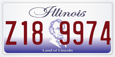 IL license plate Z189974