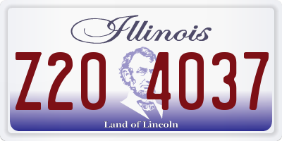 IL license plate Z204037