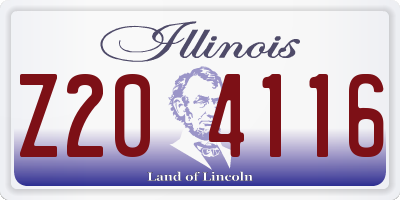 IL license plate Z204116